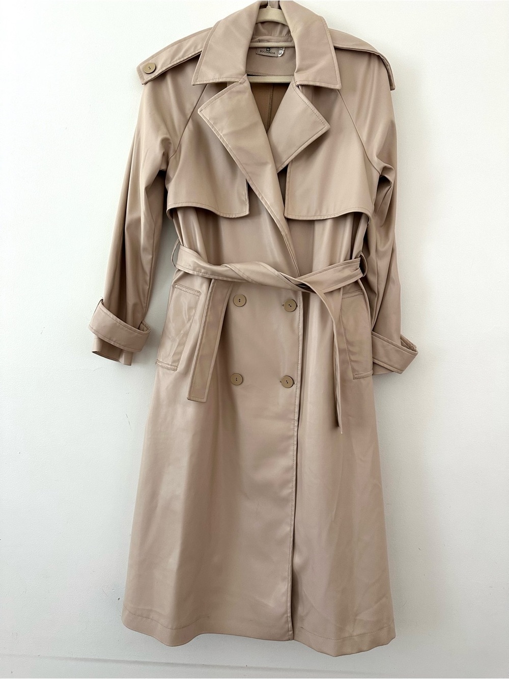 Classic Beige Trench Coat - Women's Long Belted Trench size xs-s